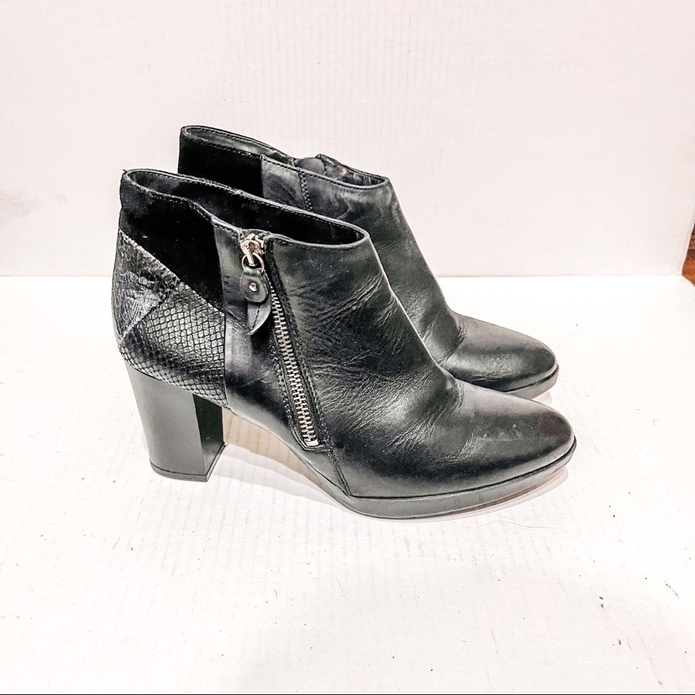 Salamander Color Block Heeled Booties SZ-40/9.5